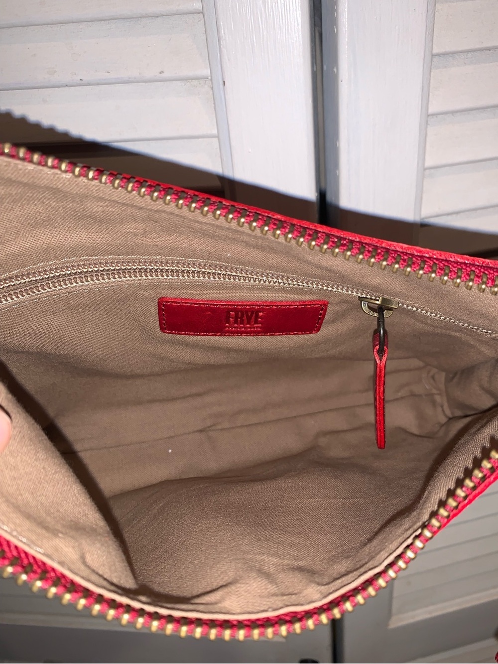 Frye Melissa Genuine Leather crossbody Purse Red - Picture 9 of 11